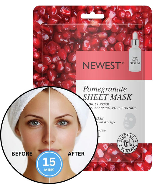 NEWEST POMEGRANATE SHEET MASK WITH EXTRA SERUM