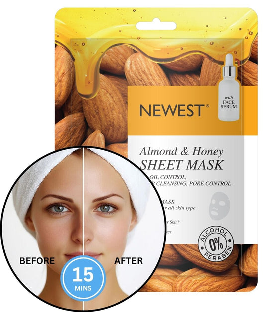 NEWEST ALMOND & HONEY SHEET MASK WITH EXTRA SERUM