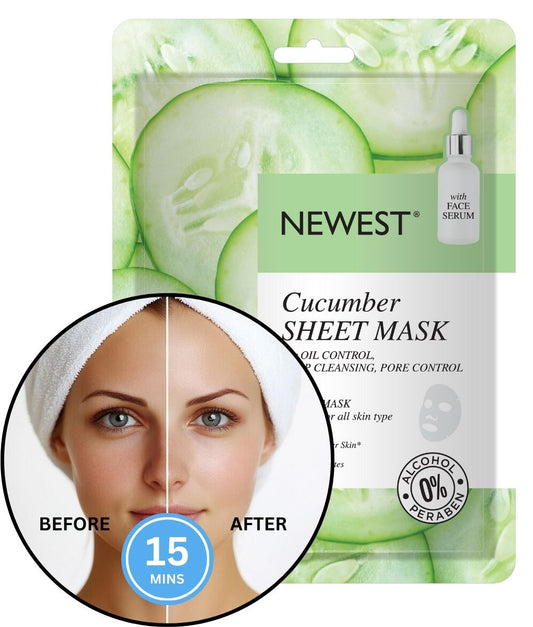 NEWEST CUCUMBER SHEET MASK WITH EXTRA SERUM