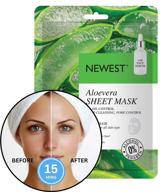 NEWEST ALOE VERA SHEET MASK WITH EXTRA SERUM